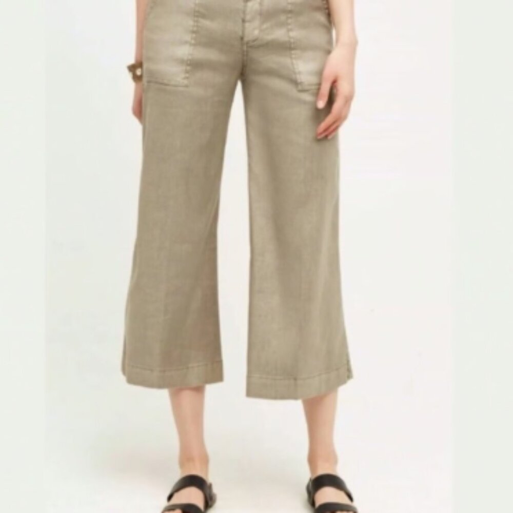 Anthropologie Level 99 Linen Blend Gaucho Crop Pants